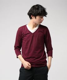 VIBGYOR Select/ アンサンブル Vネック 7分袖Tシャツ (BL)