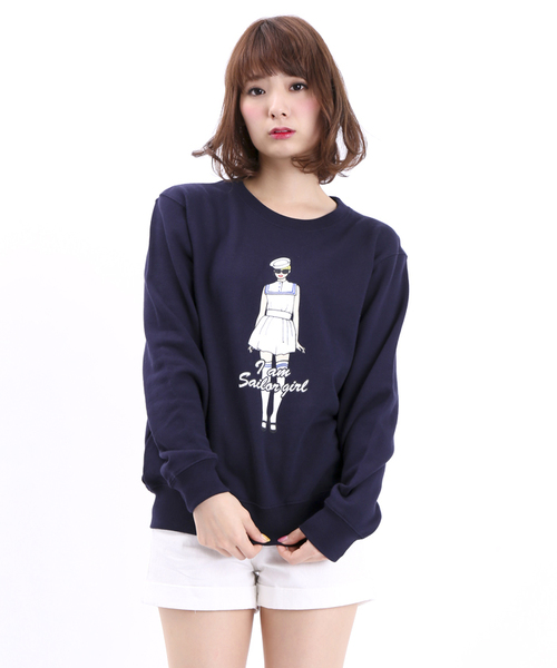 WEGO(ウィゴー)の「WEGO/セーラーガールスウェット(スウェット・レディース・オフホワイト/杢グレー/ブルー/ネイビー・FREE)」の3枚目の写真