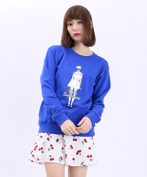 WEGO(ウィゴー)の「WEGO/セーラーガールスウェット(スウェット・レディース・オフホワイト/杢グレー/ブルー/ネイビー・FREE)」の4枚目の写真