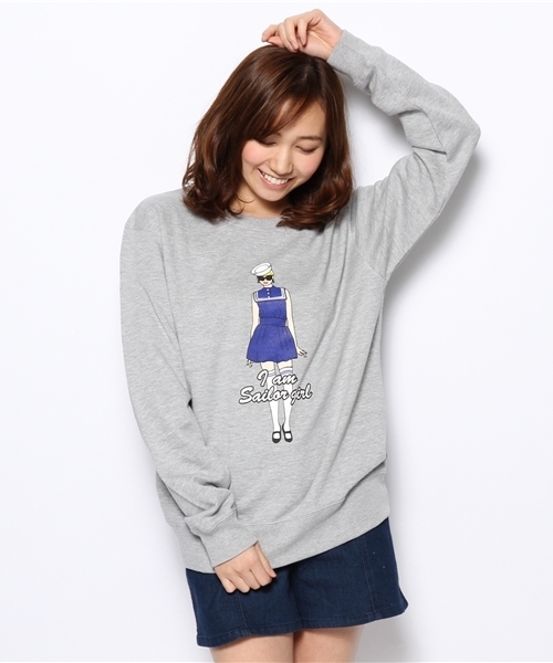 WEGO(ウィゴー)の「WEGO/セーラーガールスウェット(スウェット・レディース・オフホワイト/杢グレー/ブルー/ネイビー・FREE)」の15枚目の写真