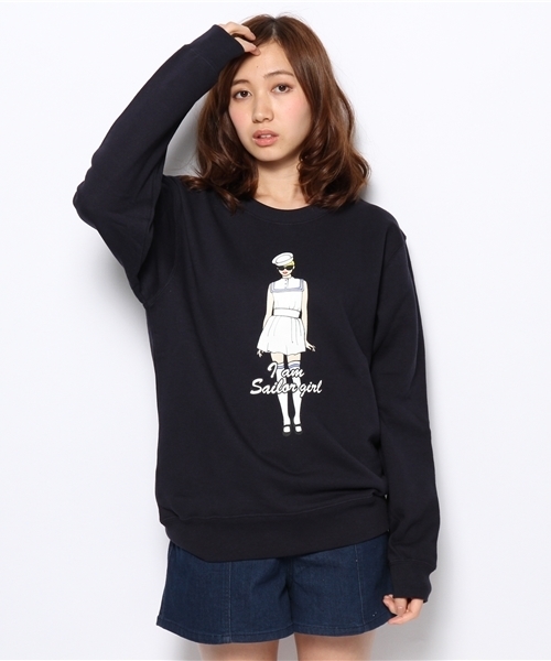 WEGO(ウィゴー)の「WEGO/セーラーガールスウェット(スウェット・レディース・オフホワイト/杢グレー/ブルー/ネイビー・FREE)」の12枚目の写真