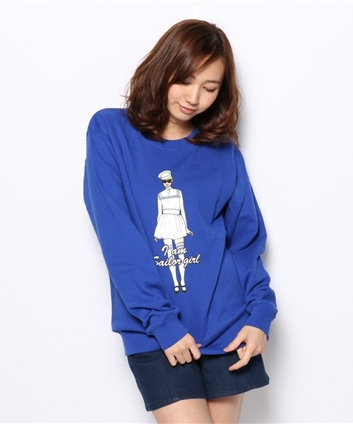 WEGO(ウィゴー)の「WEGO/セーラーガールスウェット(スウェット・レディース・オフホワイト/杢グレー/ブルー/ネイビー・FREE)」の13枚目の写真