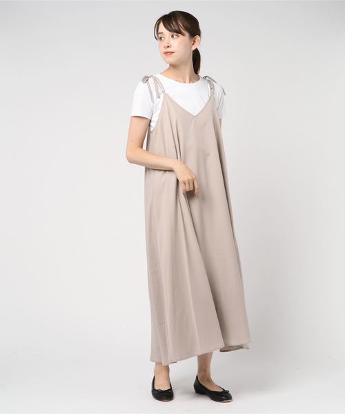 archives（アルシーヴ）の「キャミマキシフレアワンピース（ワンピース・レディース・ブラック/ベージュ/レッド/カーキ・MEDIUM）」の3枚目の写真