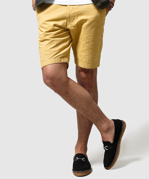 NANO universe(ナノユニバース)の「C/Lシャンブレーショーツ(その他パンツ・メンズ・ホワイト/ブラック/ベージュ/ブルー/ネイビー/イエロー・MEDIUM/SMALL/X-LARGE/LARGE)」の1枚目の写真