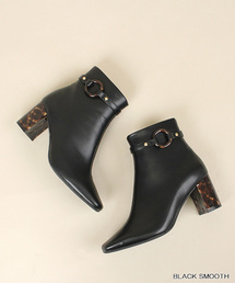 RANDA | ストレスフリー/ソフト 2WAYべっ甲ヒールショートブーツ(ブーツ)