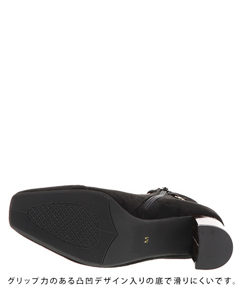 RANDA(ランダ)の「ストレスフリー/ソフト 2WAYべっ甲ヒールショートブーツ(ブーツ・レディース・ダークブラウン/ブラック系その他/ブラック系その他2・M/L/LL/S)」の6枚目の写真