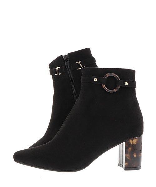 RANDA(ランダ)の「ストレスフリー/ソフト 2WAYべっ甲ヒールショートブーツ(ブーツ・レディース・ダークブラウン/ブラック系その他/ブラック系その他2・M/L/LL/S)」の7枚目の写真