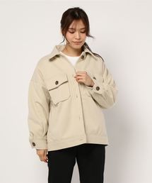 STYLEBLOCK | フェイクウール裏ボアCPOシャツジャケットミリタリージャケット(ミリタリージャケット)