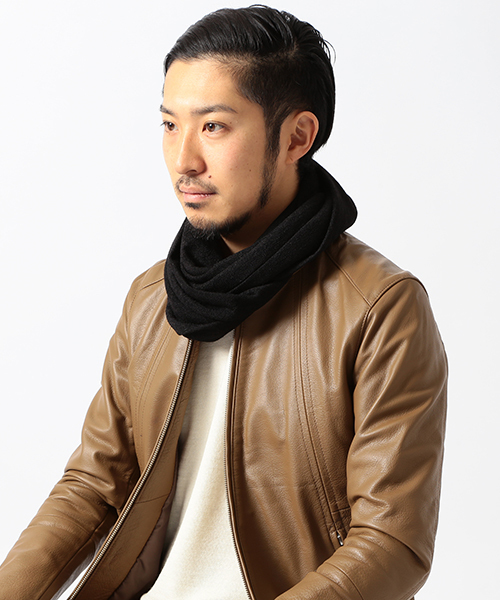 BEAMS(ビームス)の「◎BEAMS / ミドルゲージ スヌード(ストール/ショール・メンズ・グレー/ブラック系その他/ブラック/ネイビー・ONE SIZE)」の1枚目の写真