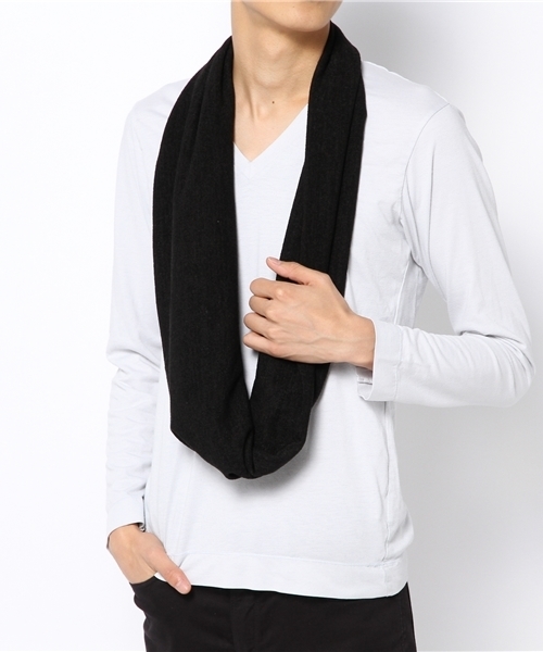 BEAMS(ビームス)の「◎BEAMS / ミドルゲージ スヌード(ストール/ショール・メンズ・グレー/ブラック系その他/ブラック/ネイビー・ONE SIZE)」の8枚目の写真