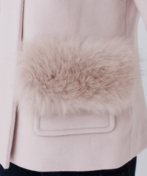 ElegChic（エレグシック）の「マルチウェイダッフルショートコート フード付き 結婚式対応（ダッフルコート・レディース・ネイビー/ピンク/ライトグレー・M）」の11枚目の写真
