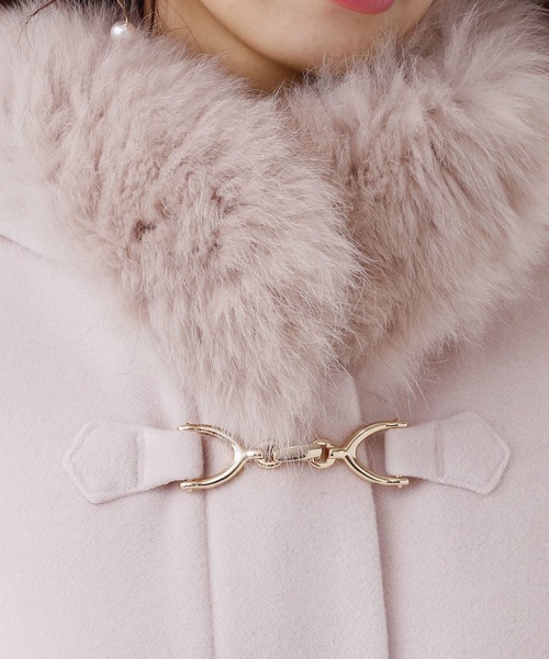 ElegChic（エレグシック）の「マルチウェイダッフルショートコート フード付き 結婚式対応（ダッフルコート・レディース・ネイビー/ピンク/ライトグレー・M）」の12枚目の写真