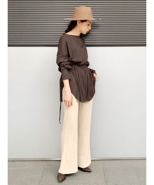 Ungrid（アングリッド）の「ウエストギャザーロングスリーブTee（Tシャツ/カットソー・レディース・ダークブラウン/カーキ/アイボリー・FREE）」の11枚目の写真