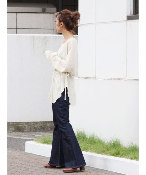 Ungrid（アングリッド）の「ウエストギャザーロングスリーブTee（Tシャツ/カットソー・レディース・ダークブラウン/カーキ/アイボリー・FREE）」の18枚目の写真