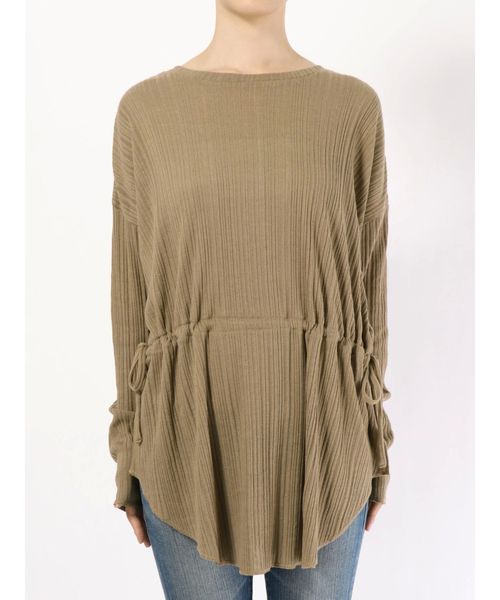 Ungrid（アングリッド）の「ウエストギャザーロングスリーブTee（Tシャツ/カットソー・レディース・ダークブラウン/カーキ/アイボリー・FREE）」の17枚目の写真