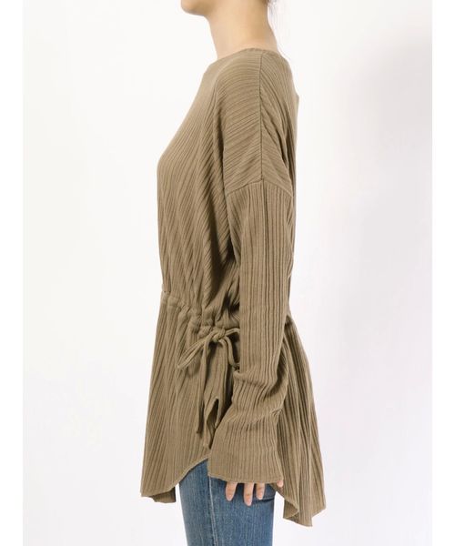 Ungrid（アングリッド）の「ウエストギャザーロングスリーブTee（Tシャツ/カットソー・レディース・ダークブラウン/カーキ/アイボリー・FREE）」の16枚目の写真