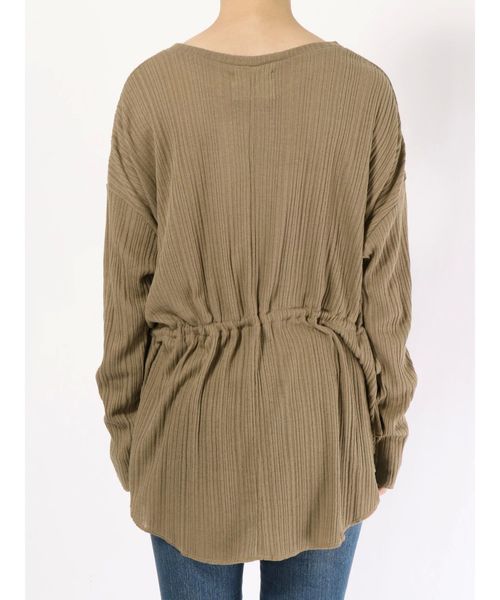 Ungrid（アングリッド）の「ウエストギャザーロングスリーブTee（Tシャツ/カットソー・レディース・ダークブラウン/カーキ/アイボリー・FREE）」の15枚目の写真