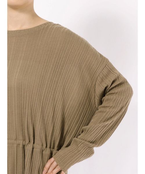 Ungrid（アングリッド）の「ウエストギャザーロングスリーブTee（Tシャツ/カットソー・レディース・ダークブラウン/カーキ/アイボリー・FREE）」の13枚目の写真