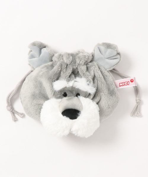 nici（ニキ）の「NICI/フィギュアフェイスポーチ シュナウザー もこもこ（ポーチ・レディース・グレー・ONE SIZE）」の5枚目の写真