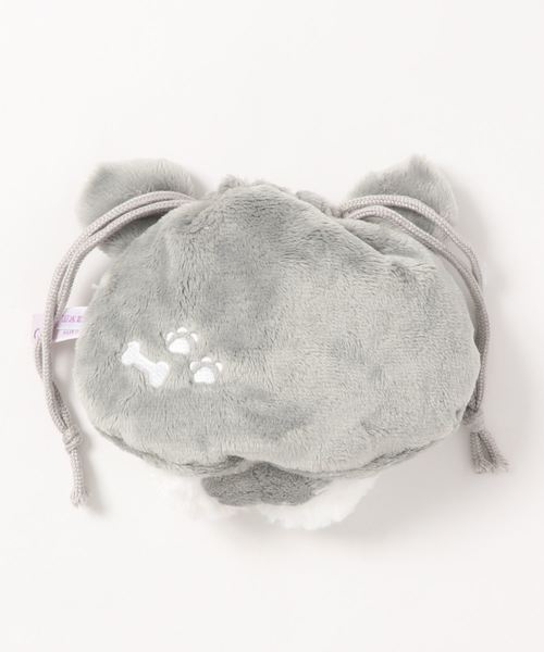 nici（ニキ）の「NICI/フィギュアフェイスポーチ シュナウザー もこもこ（ポーチ・レディース・グレー・ONE SIZE）」の4枚目の写真