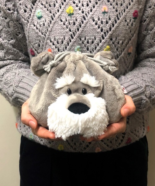 nici（ニキ）の「NICI/フィギュアフェイスポーチ シュナウザー もこもこ（ポーチ・レディース・グレー・ONE SIZE）」の9枚目の写真