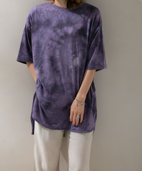 rectangle(レクタングル)の「タイダイオーバーTシャツ(Tシャツ/カットソー・レディース・ベージュ/パープル/ブラウン・FREE)」の7枚目の写真