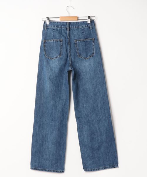 Bab（バブ）の「【WEB限定】ダブルボタンワイドデニム（デニムパンツ・レディース・ライトブルー/ブルー・M/L）」の3枚目の写真