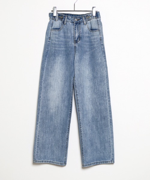 Bab（バブ）の「【WEB限定】ダブルボタンワイドデニム（デニムパンツ・レディース・ライトブルー/ブルー・M/L）」の5枚目の写真