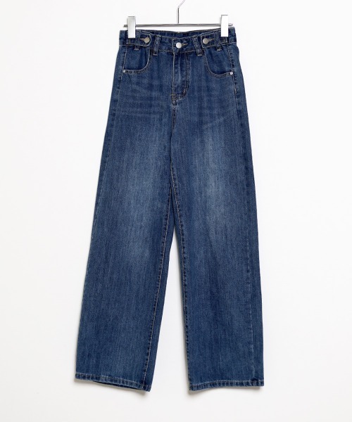 Bab（バブ）の「【WEB限定】ダブルボタンワイドデニム（デニムパンツ・レディース・ライトブルー/ブルー・M/L）」の6枚目の写真