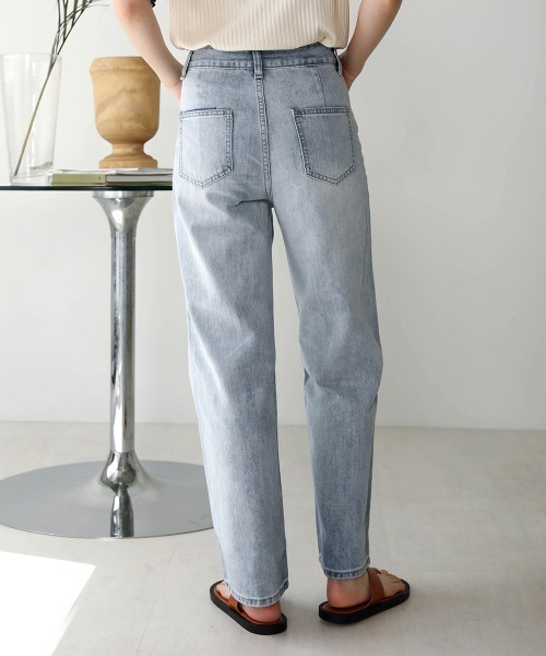 Bab（バブ）の「【WEB限定】ダブルボタンワイドデニム（デニムパンツ・レディース・ライトブルー/ブルー・M/L）」の9枚目の写真