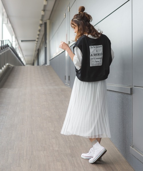 SpRay（スプレイ）の「ラメチュールスカート（スカート・レディース・ブラック/ベージュ/サックスブルー/アイボリー・FREE）」の13枚目の写真