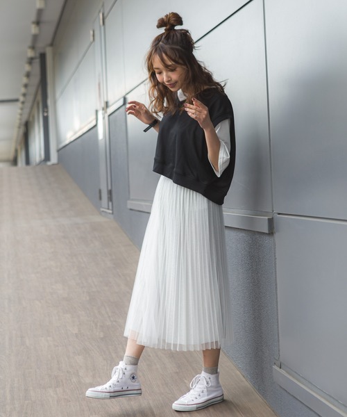 SpRay（スプレイ）の「ラメチュールスカート（スカート・レディース・ブラック/ベージュ/サックスブルー/アイボリー・FREE）」の14枚目の写真