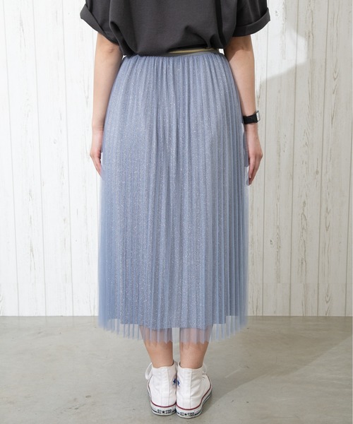 SpRay（スプレイ）の「ラメチュールスカート（スカート・レディース・ブラック/ベージュ/サックスブルー/アイボリー・FREE）」の17枚目の写真