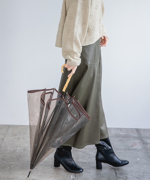 A part by（アパートバイ）の「バンブーハンドルクリアカサ　911486（長傘・レディース・ブラック/ブラウン/ホワイト系その他2・FREE）」の20枚目の写真