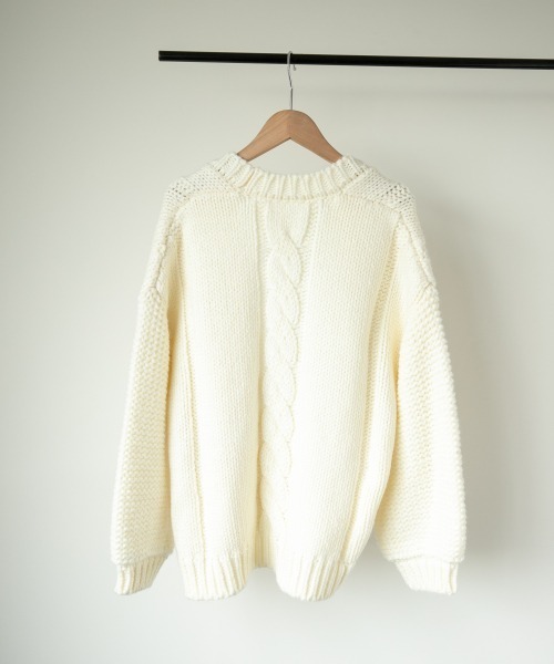 LOWRYS FARM（ローリーズファーム）の「１．５Ｇケーブルカーディガン　897277（カーディガン/ボレロ・レディース・ダークブラウン/グレー/アイボリー・FREE）」の19枚目の写真