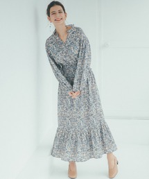 haco! | 【スザンヌさんコラボ】大人の華やかさを詰め込んだ　ウエストシャーリングのスタイルアップワンピース　by LOVE&PEACE PROJECT(ワンピース)