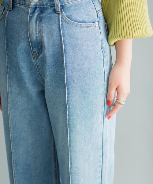 prose verse(プロズヴェール)の「ピンタックデニムパンツ(デニムパンツ・レディース・ブルー・MEDIUM/LARGE)」の7枚目の写真