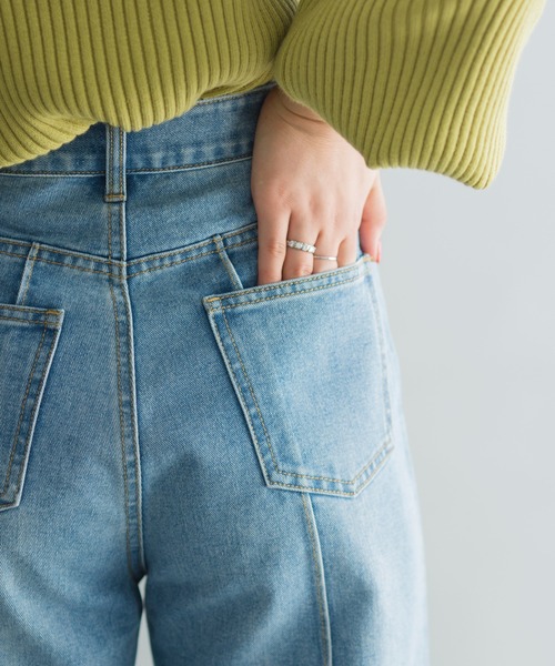 prose verse(プロズヴェール)の「ピンタックデニムパンツ(デニムパンツ・レディース・ブルー・MEDIUM/LARGE)」の4枚目の写真