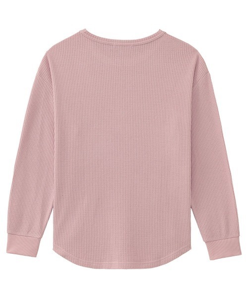 aimerfeel（エメフィール）の「【温活】ふんわりワッフル 腹巻付き ルームウェア 長袖 上下 セットアップ（ルームウェア/パジャマ・レディース・杢グレー/オフホワイト/ピンク/グレイッシュブルー/ダークネイビー/パープル/チャコールグレー/ブラック/ライトグリーン/サックスブルー/シルバーグレー/サーモンピンク/モカ/ライトピンク/カーキ/ライトイエロー/ネイビー/セージグリーン/プラム・MEDIUM/LARGE/SMALL）」の20枚目の写真