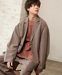 UP START | ドロップショルダーオーバーサイズテーラードジャケット(セットアップ対応)(テーラードジャケット)