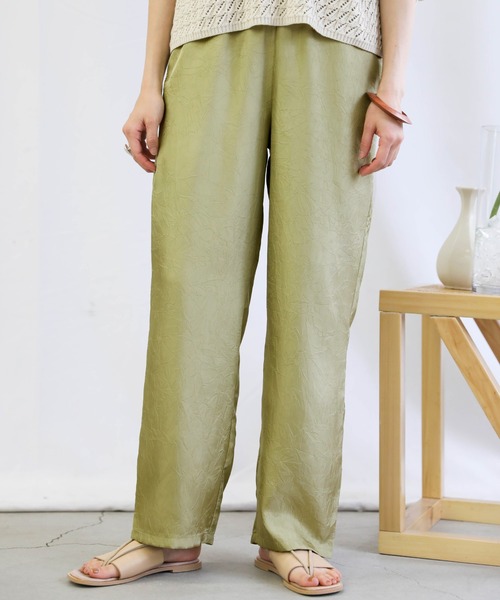 select MOCA(セレクトモカ)の「2021 SS クリンクルサテンワイドパンツ(その他パンツ・レディース・ブラウン/グリーン/ライトベージュ・FREE)」の16枚目の写真