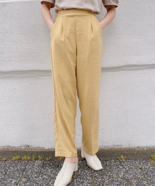 VANNIE U(ヴァニーユー)の「【Sサイズ展開有】センタープレスカラースラックスパンツ(スラックス・レディース・パープル/イエロー/ブルー/ライトグリーン/アイボリー・SMALL/FREE)」の5枚目の写真