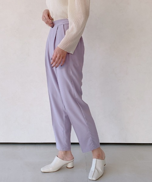 VANNIE U(ヴァニーユー)の「【Sサイズ展開有】センタープレスカラースラックスパンツ(スラックス・レディース・パープル/イエロー/ブルー/ライトグリーン/アイボリー・SMALL/FREE)」の21枚目の写真