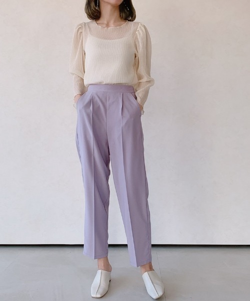 VANNIE U(ヴァニーユー)の「【Sサイズ展開有】センタープレスカラースラックスパンツ(スラックス・レディース・パープル/イエロー/ブルー/ライトグリーン/アイボリー・SMALL/FREE)」の10枚目の写真