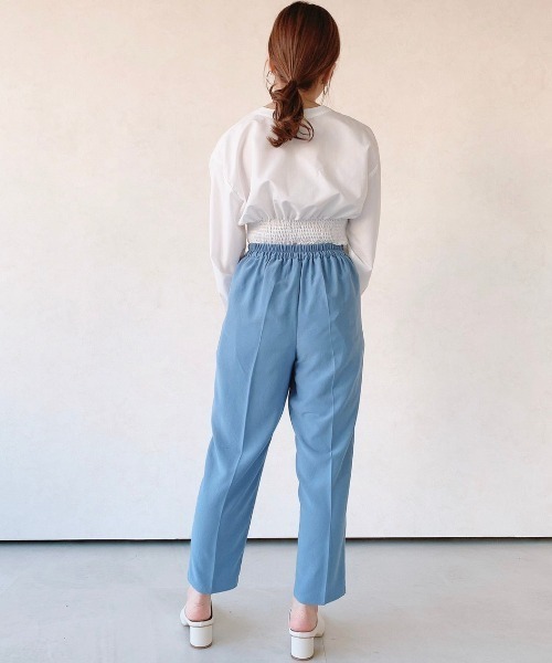 VANNIE U(ヴァニーユー)の「【Sサイズ展開有】センタープレスカラースラックスパンツ(スラックス・レディース・パープル/イエロー/ブルー/ライトグリーン/アイボリー・SMALL/FREE)」の9枚目の写真