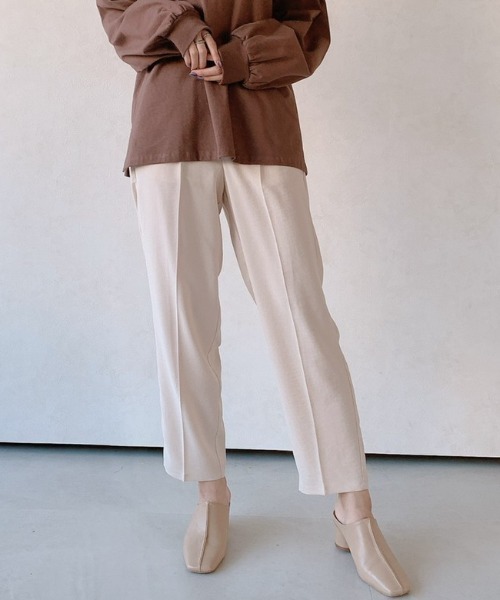 VANNIE U(ヴァニーユー)の「【Sサイズ展開有】センタープレスカラースラックスパンツ(スラックス・レディース・パープル/イエロー/ブルー/ライトグリーン/アイボリー・SMALL/FREE)」の16枚目の写真