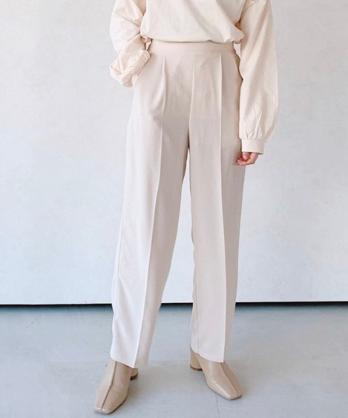 VANNIE U(ヴァニーユー)の「【Sサイズ展開有】センタープレスカラースラックスパンツ(スラックス・レディース・パープル/イエロー/ブルー/ライトグリーン/アイボリー・SMALL/FREE)」の6枚目の写真