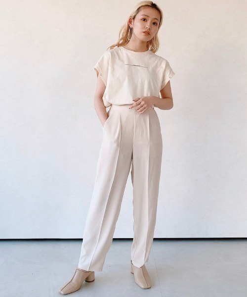 VANNIE U(ヴァニーユー)の「【Sサイズ展開有】センタープレスカラースラックスパンツ(スラックス・レディース・パープル/イエロー/ブルー/ライトグリーン/アイボリー・SMALL/FREE)」の13枚目の写真