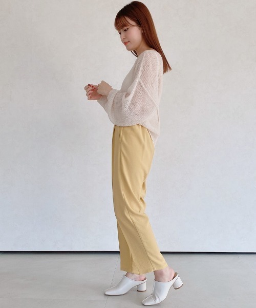 VANNIE U(ヴァニーユー)の「【Sサイズ展開有】センタープレスカラースラックスパンツ(スラックス・レディース・パープル/イエロー/ブルー/ライトグリーン/アイボリー・SMALL/FREE)」の11枚目の写真