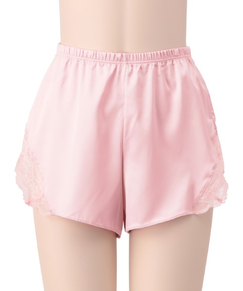 Ravijour（ラヴィジュール）の「レーシーサテン ショートパンツ（ルームウェア/パジャマ・レディース・ブラック/ピンク/ブラウン・MEDIUM/SMALL）」の5枚目の写真